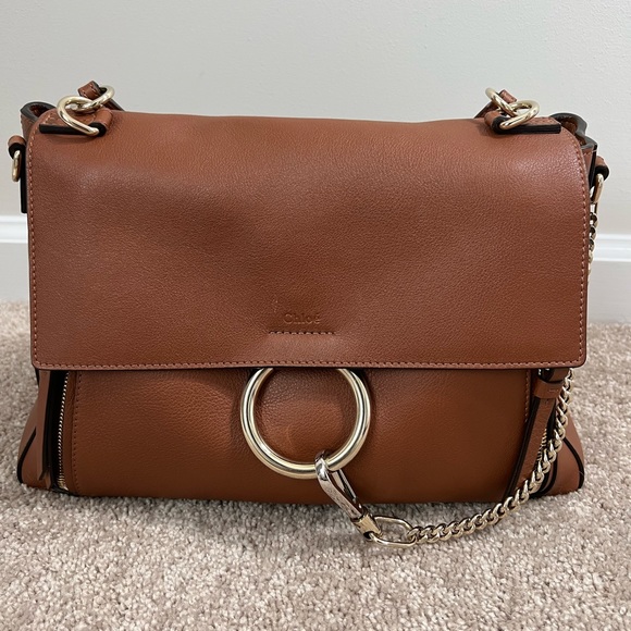 Chloe Calfskin Faye Day Mixed Flap Medium Shoulder Bag - Picture 3 of 13